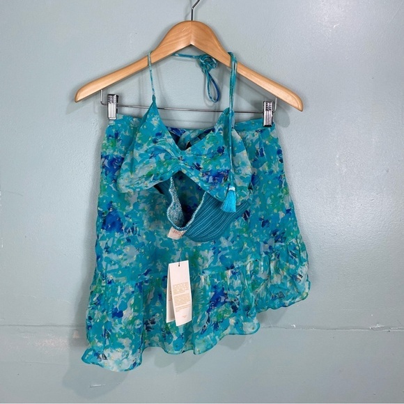 Rococo Sand Nesh Dress Blue Aqua‎ Cut Out Mini Sz S - Picture 2 of 7